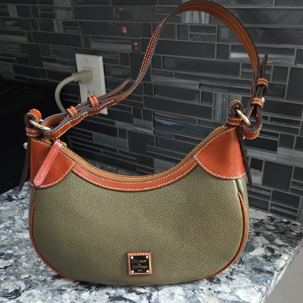 Dooney & Bourke Green and Brown Shoulder Bag